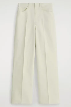 COTTON-CANVAS STRAIGHT-LEG PANTS