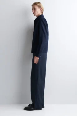COTTON-LINEN RELAXED-FIT STRAIGHT-LEG PANTS