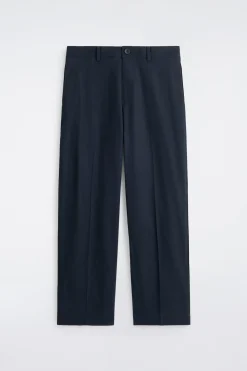 COTTON-LINEN RELAXED-FIT STRAIGHT-LEG PANTS