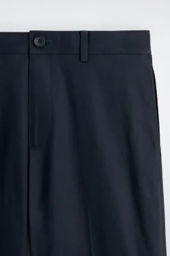 COTTON-LINEN RELAXED-FIT STRAIGHT-LEG PANTS