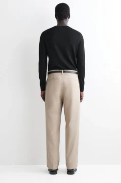 COTTON-LINEN RELAXED-FIT STRAIGHT-LEG PANTS