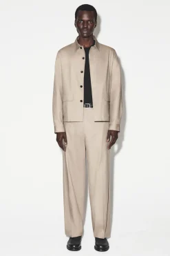 COTTON-LINEN RELAXED-FIT STRAIGHT-LEG PANTS