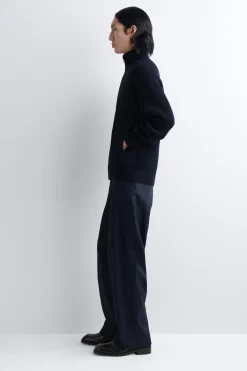 COTTON-PANELED MERINO TRACK JACKET