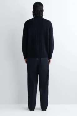 COTTON-PANELED MERINO TRACK JACKET
