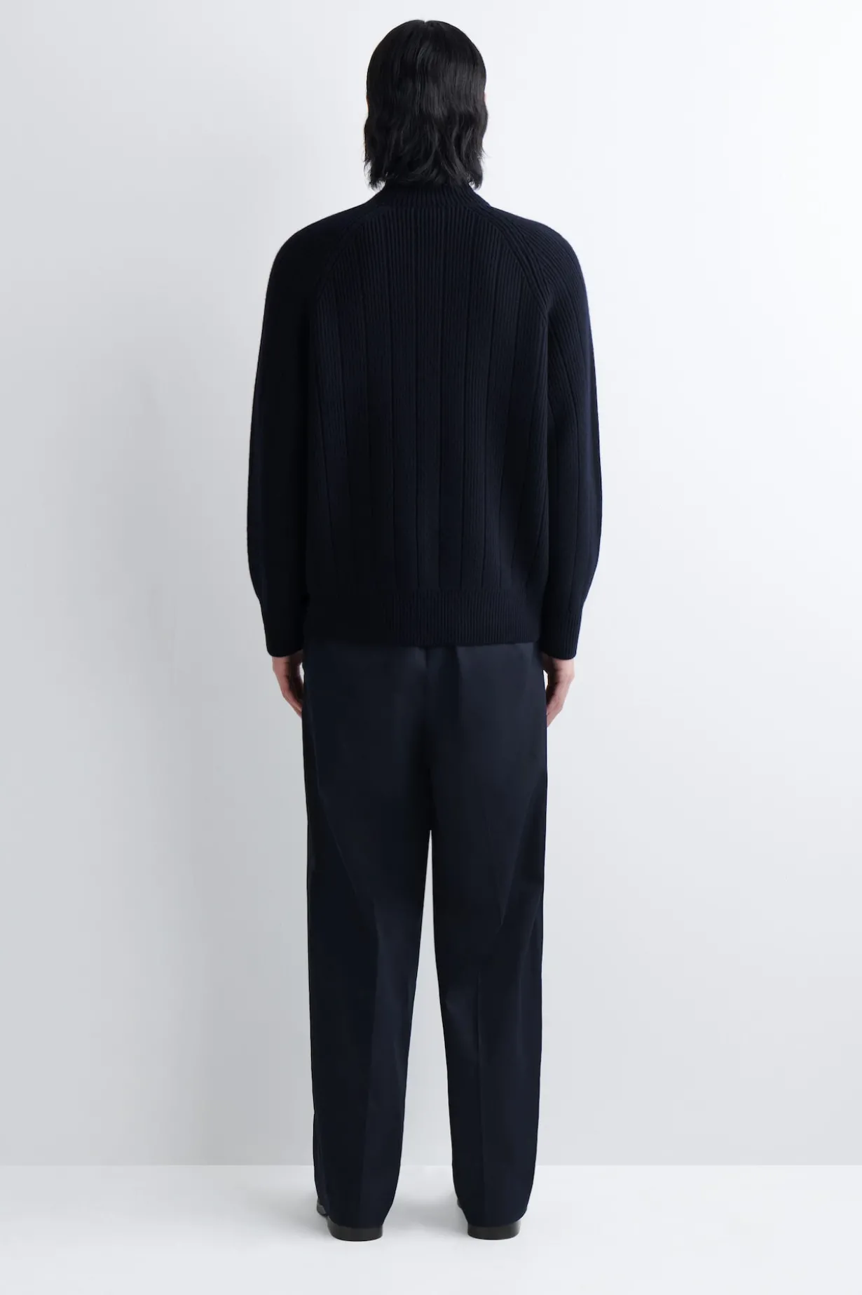 COTTON-PANELED MERINO TRACK JACKET