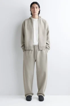 COTTON-PIQUÉ OVERSIZED BARREL-LEG JOGGERS