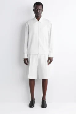 COTTON-POPLIN ZIP-UP SHIRT