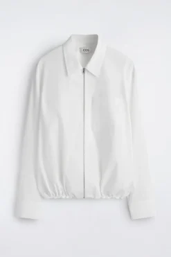 COTTON-POPLIN ZIP-UP SHIRT