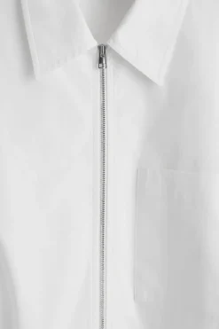COTTON-POPLIN ZIP-UP SHIRT