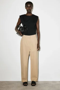COTTON-TWILL TAPERED PANTS
