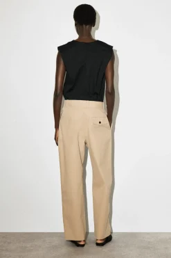 COTTON-TWILL TAPERED PANTS