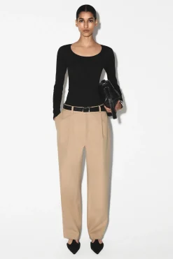 COTTON-TWILL TAPERED PANTS