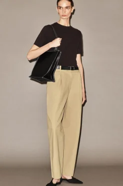 COTTON-TWILL TAPERED PANTS