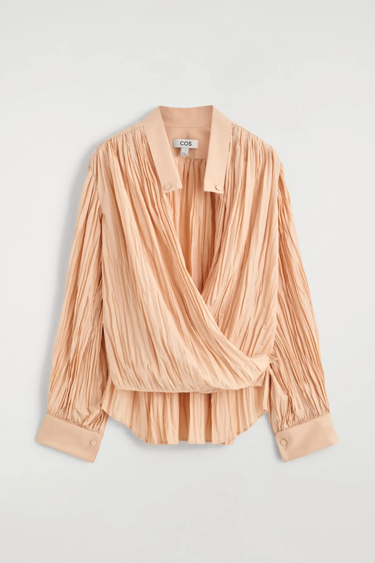 CRINKLED WRAP-OVER BLOUSE