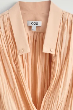 CRINKLED WRAP-OVER BLOUSE