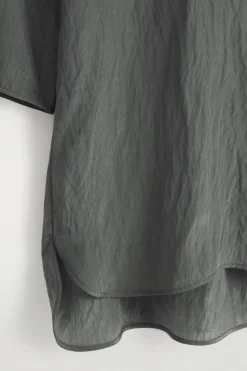 CRINKLED-SATIN MINI DRESS