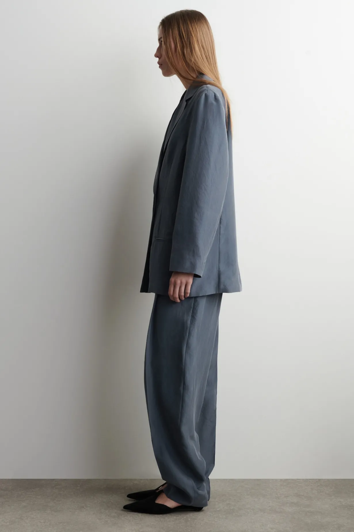 CRINKLED-SILK BLAZER