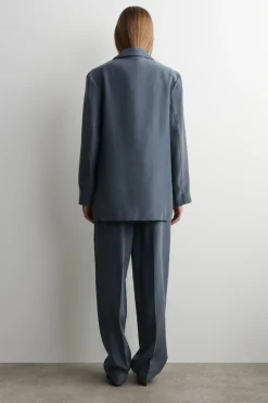 CRINKLED-SILK BLAZER