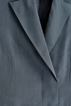 CRINKLED-SILK BLAZER