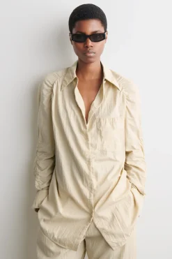 CRINKLED-SILK SHIRT