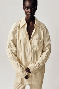 CRINKLED-SILK SHIRT