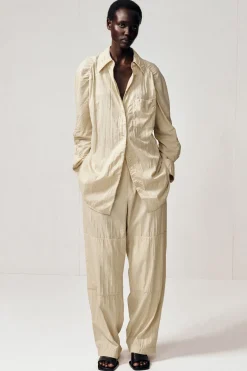 CRINKLED-SILK SHIRT