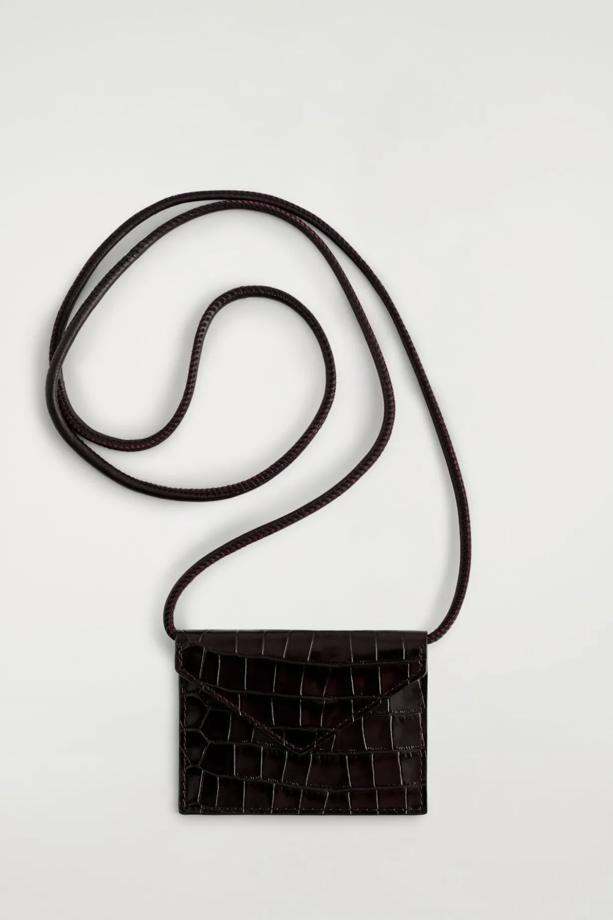 CROC-EFFECT LEATHER CARDHOLDER