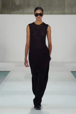 CROCHET-KNIT TAPE-YARN MIDI DRESS