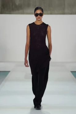 CROCHET-KNIT TAPE-YARN MIDI DRESS