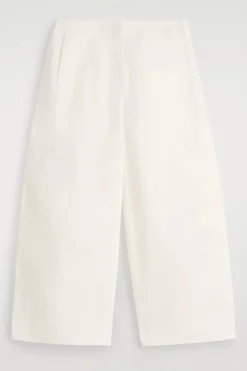 CROPPED BARREL-LEG COTTON PANTS