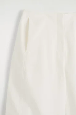 CROPPED BARREL-LEG COTTON PANTS