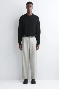 CROPPED COTTON STRAIGHT-LEG TROUSERS