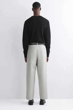 CROPPED COTTON STRAIGHT-LEG TROUSERS