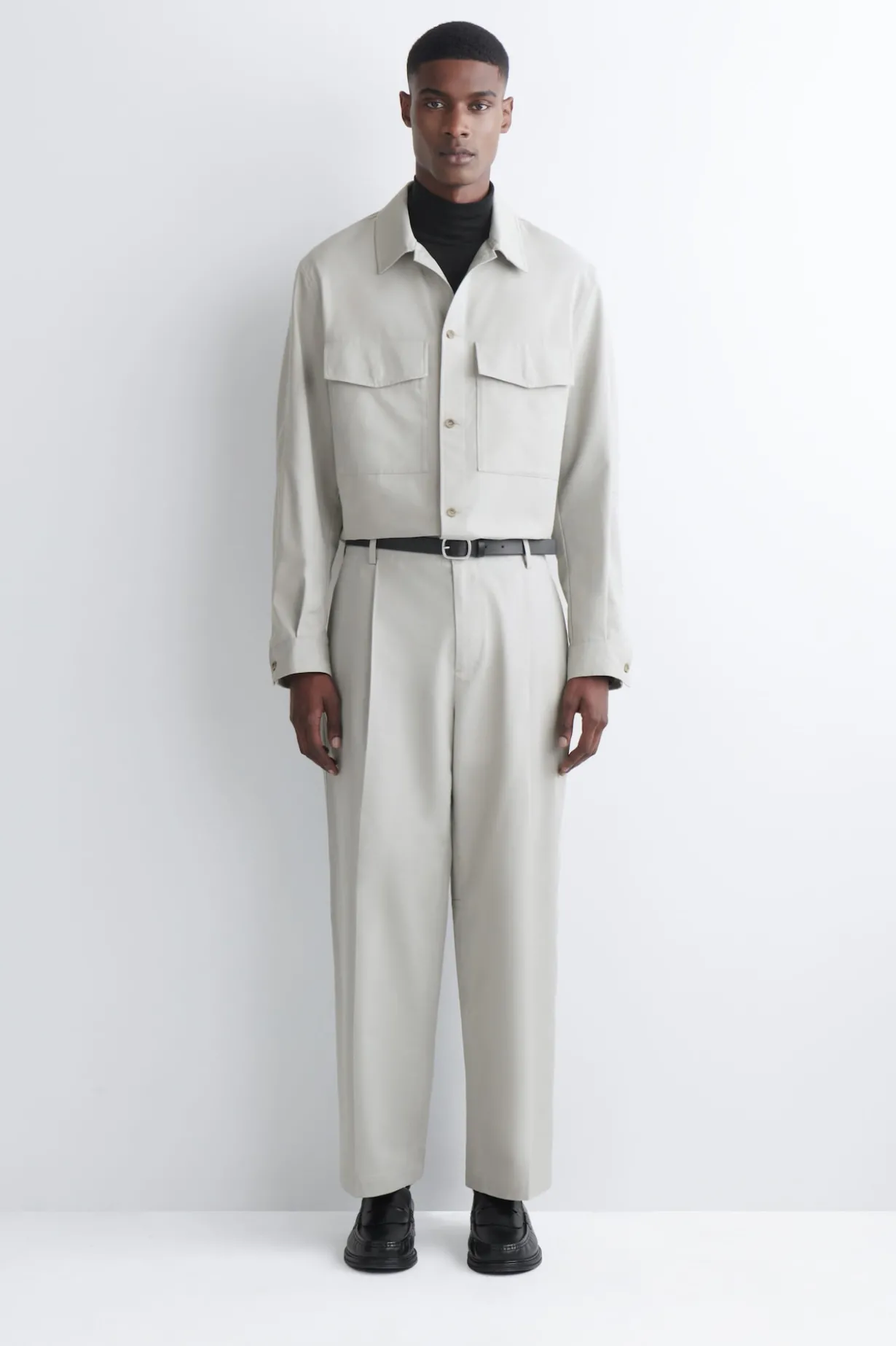 CROPPED COTTON STRAIGHT-LEG TROUSERS