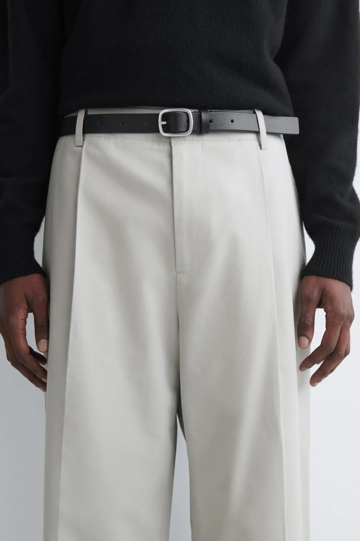 CROPPED COTTON STRAIGHT-LEG TROUSERS