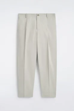 CROPPED COTTON STRAIGHT-LEG TROUSERS