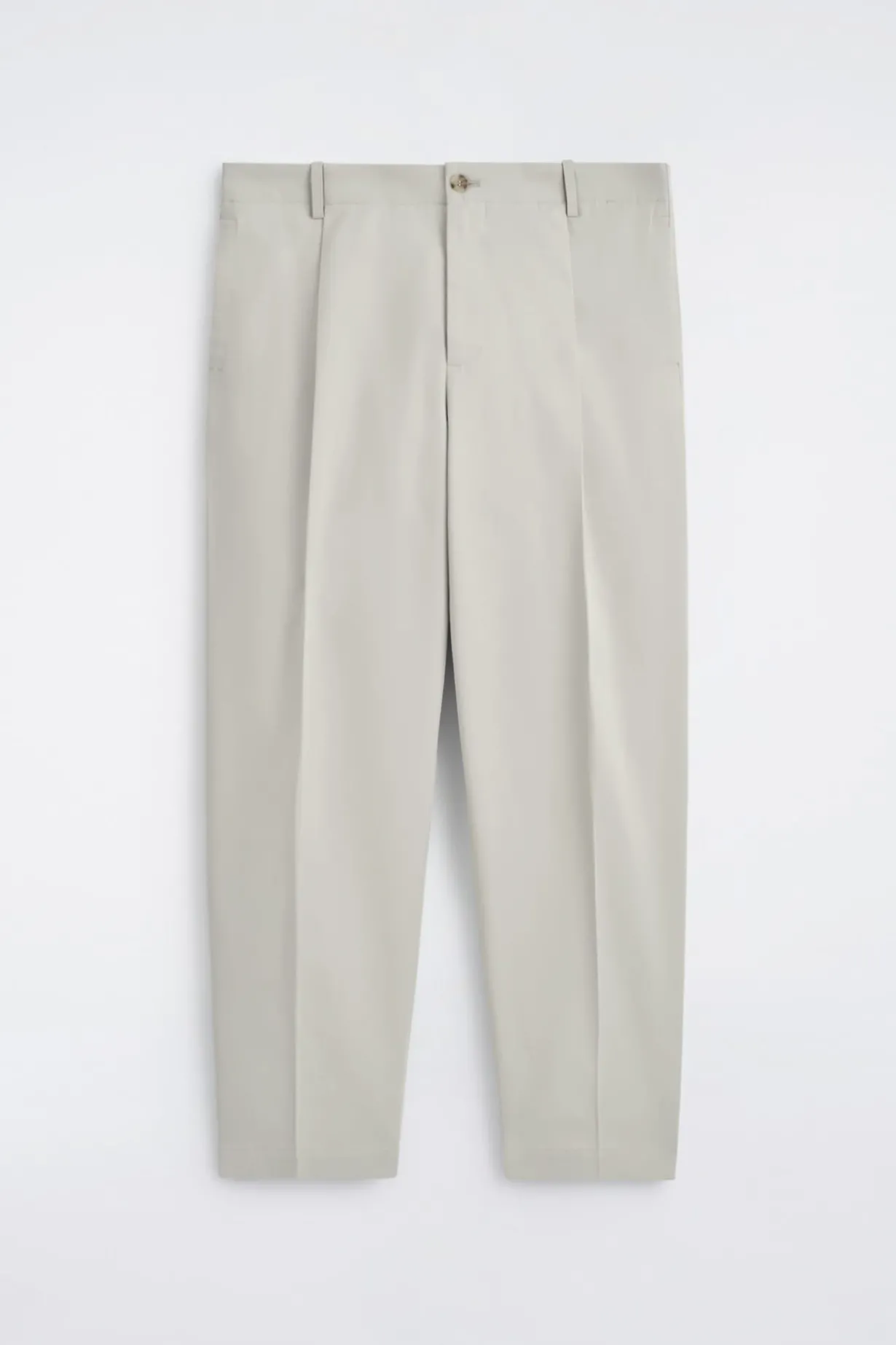 CROPPED COTTON STRAIGHT-LEG TROUSERS