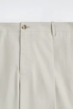 CROPPED COTTON STRAIGHT-LEG TROUSERS
