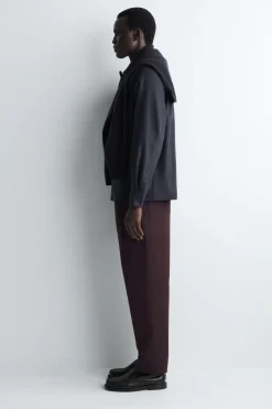 CROPPED COTTON STRAIGHT-LEG TROUSERS