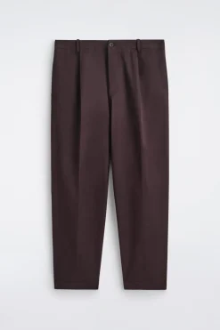 CROPPED COTTON STRAIGHT-LEG TROUSERS