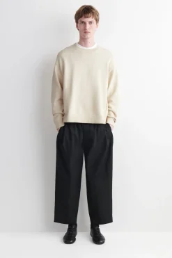 CROPPED ELASTICATED WIDE-LEG PANTS