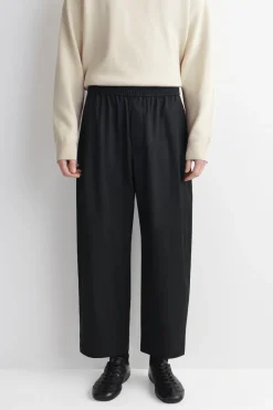 CROPPED ELASTICATED WIDE-LEG PANTS