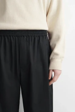CROPPED ELASTICATED WIDE-LEG PANTS