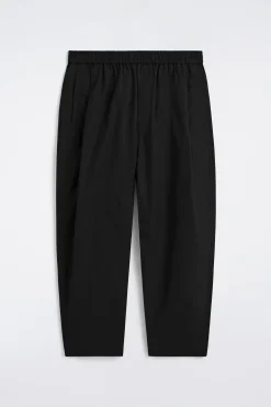 CROPPED ELASTICATED WIDE-LEG PANTS