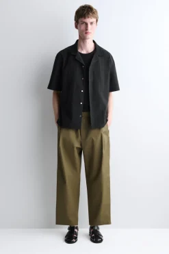 CROPPED ELASTICATED WIDE-LEG PANTS