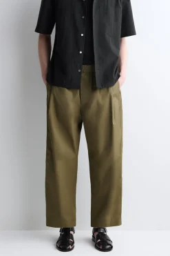 CROPPED ELASTICATED WIDE-LEG PANTS
