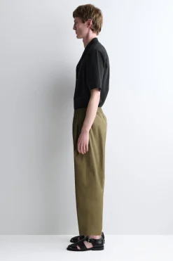 CROPPED ELASTICATED WIDE-LEG PANTS