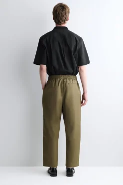 CROPPED ELASTICATED WIDE-LEG PANTS