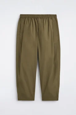CROPPED ELASTICATED WIDE-LEG PANTS