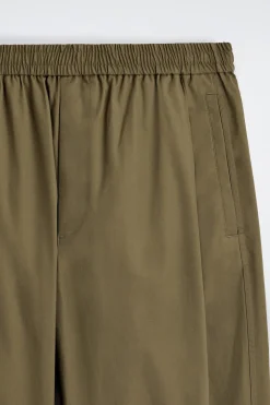 CROPPED ELASTICATED WIDE-LEG PANTS